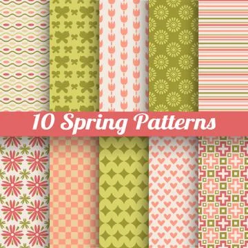 Different spring vector patterns. Romantic chic texture Stock Illustration