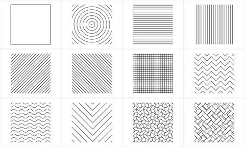 Different Square Lines Designs Icons Illustrazione stock