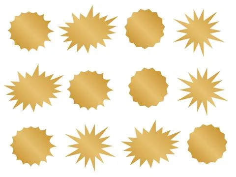 Different starburst vector. Starburst isolated icons set Stock Illustration