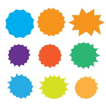 Different starburst vector. Starburst isolated icons set Stock Illustration