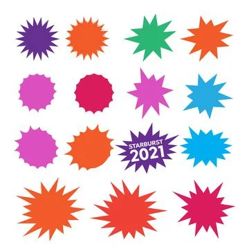 Different starburst vector. Starburst isolated icons set Stock Illustration