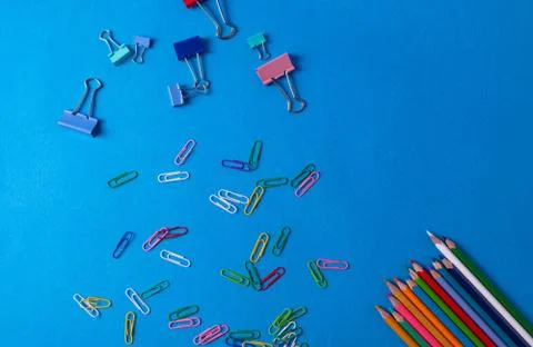 Different stationary items on the desk Stock Photos