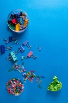 Different stationary items on the desk Stock Photos