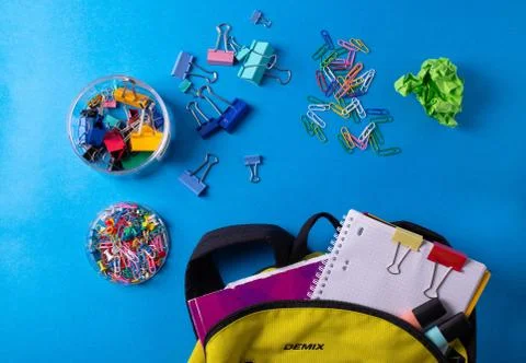 Different stationary items on the desk Stock Photos