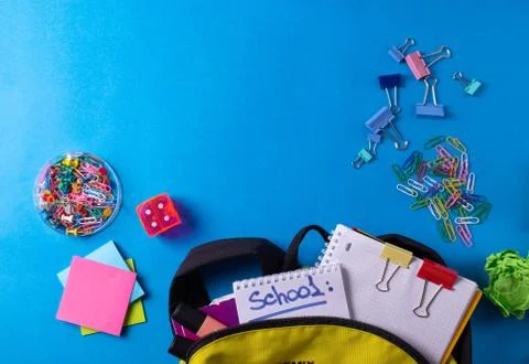 Different stationary items on the desk Stock Photos
