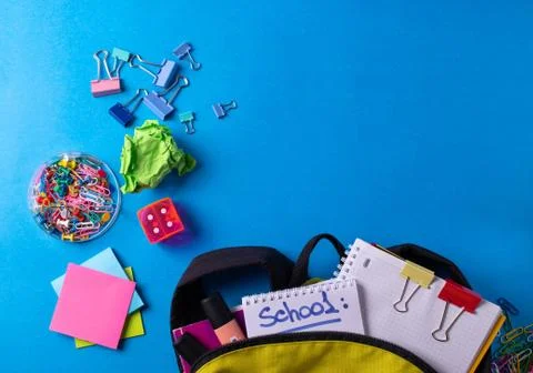 Different stationary items on the desk Stock Photos