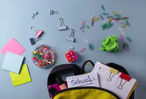 Different stationary items on the desk Stock Photos