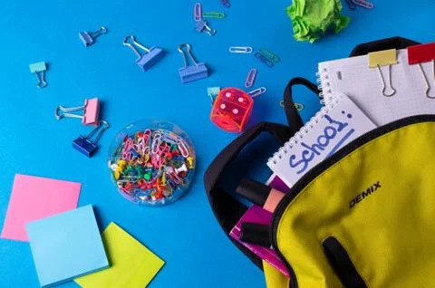 Different stationary items on the desk Stock Photos