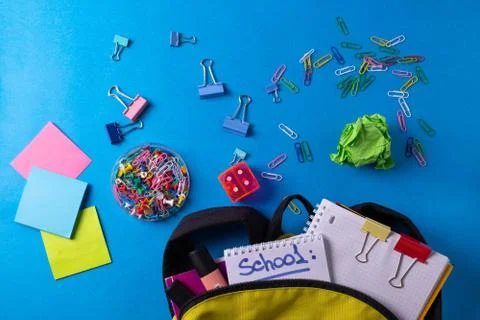 Different stationary items on the desk Stock Photos