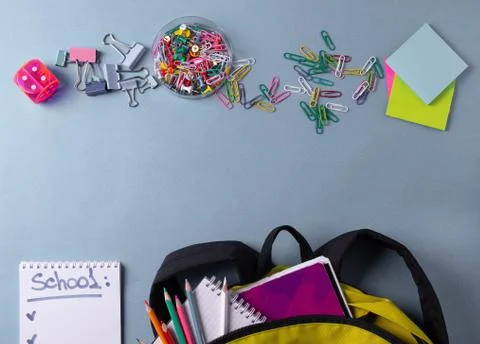 Different stationary items on the desk Stock Photos