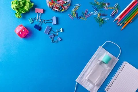 Different stationary items on the desk Stock Photos