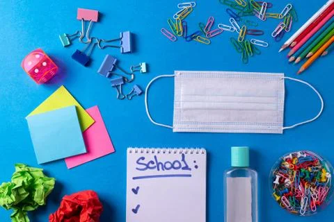 Different stationary items on the desk Stock Photos