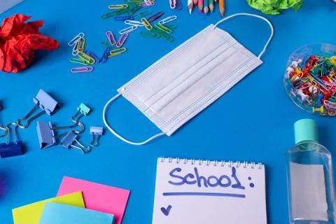 Different stationary items on the desk Stock Photos