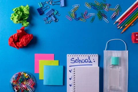 Different stationary items on the desk Stock Photos
