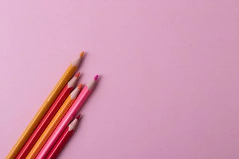 Different stationary items / minimalism. flat lay Stock Photos
