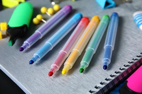 Different stationery on table, closeup. Back to school 스톡 사진