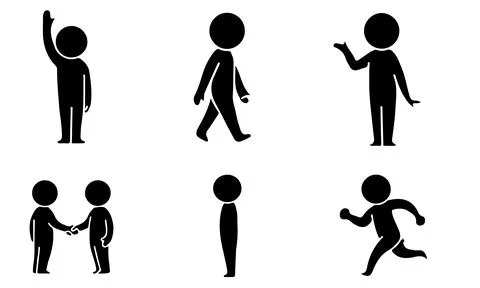 Different stick figure on white. Stock-Illustration