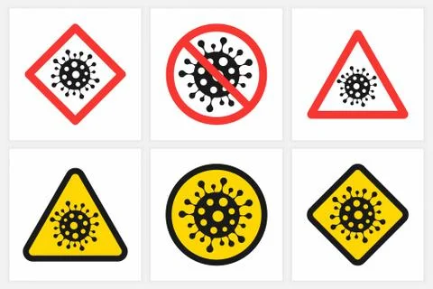 Different Stop Coronavirus Signs Set Vector Isolated On White Background Stockillustratie