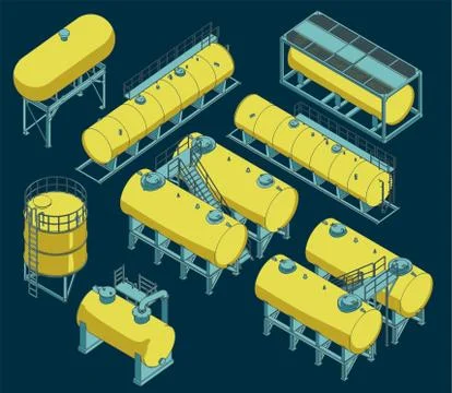 Different Storage tanks Set Stock Illustration