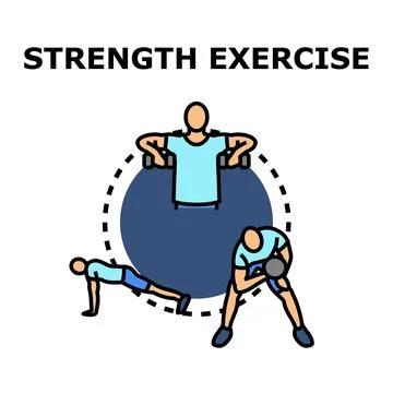 Different strength exercise movements for building muscle Ilustración de archivo