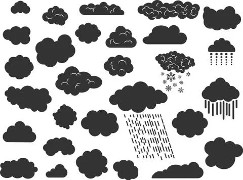 Different style clouds Stock Illustration
