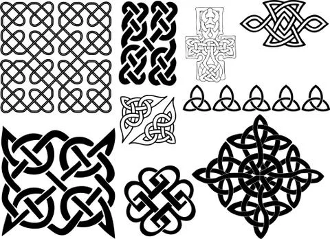 Different style irish ornaments Stock Illustration