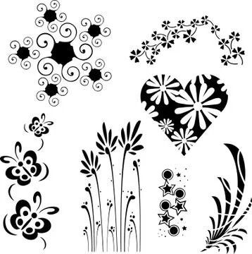 Different style ornaments Stock Illustration