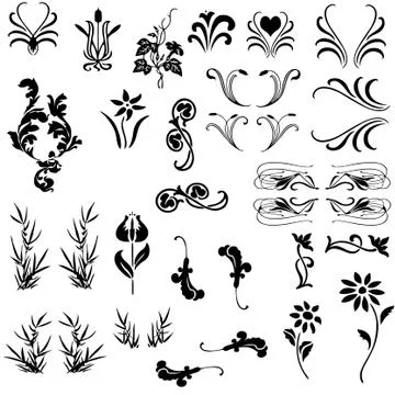 Different style ornaments Stock Illustration