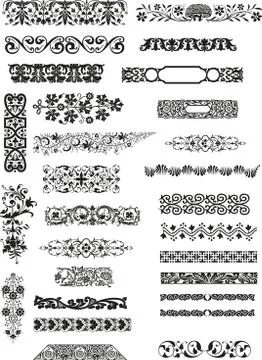 Different style  ornaments Stock Illustration