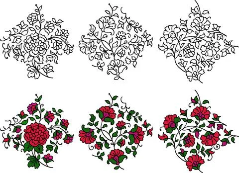 Different style ornaments Stock Illustration