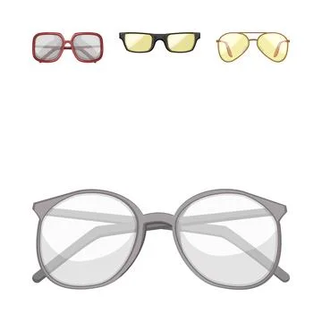 Different styles of eyewear including computer and reading glasses Stock Illustration