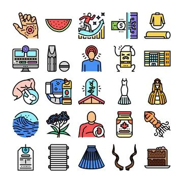 Different subject collection vector color icons set 스톡 일러스트