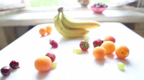 Different Summer fruits on a table Stock Footage 39967005