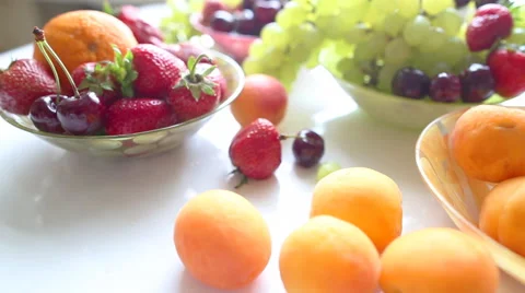 Different Summer fruits on a table Stock-Footage 42912633