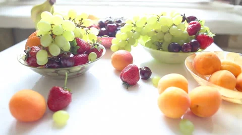 Different Summer fruits on a table Stock-Footage 49715147