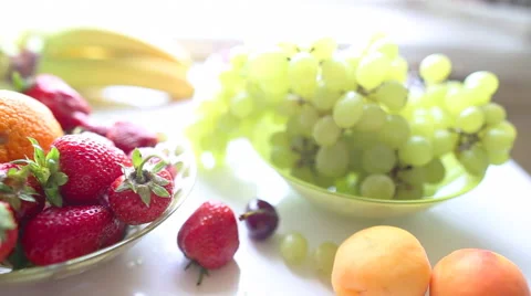Different Summer fruits on a table Stock Footage 51433925