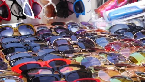 Different Sunglasses Palermo Sicily Stock Footage 130195551