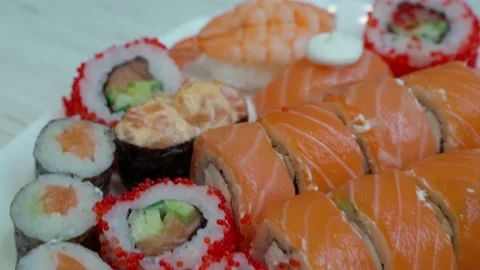 Different sushi on a platter Video stock 233285240