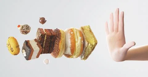 Different sweets isolated on white, 3d rendering Stock Illustration