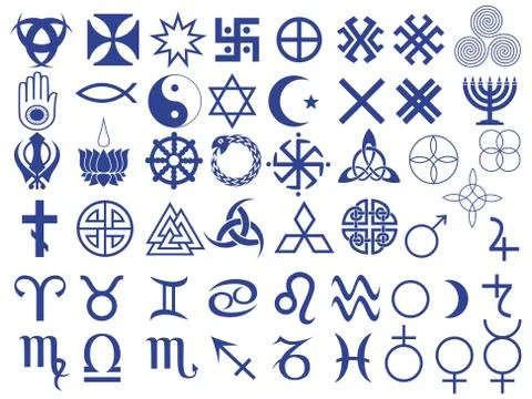Different symbols created by mankind Stock Illustration