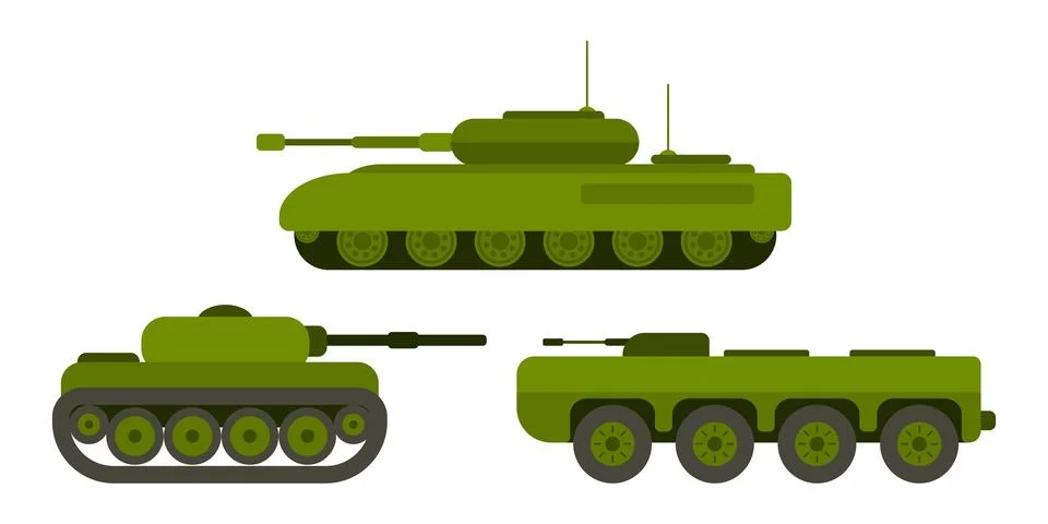 Different tanks selection vehicles for the army Illustration
