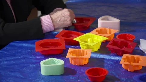 Different templates for the handmade soap creation Stock Footage 74359596