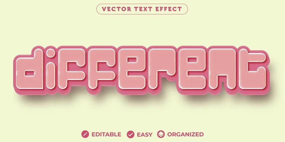 Different Text Effect,Fully Editable Font Text Effect Stock Illustration