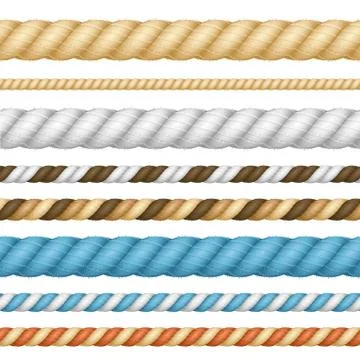 Different Thickness Rope Line Set. Vector 스톡 일러스트