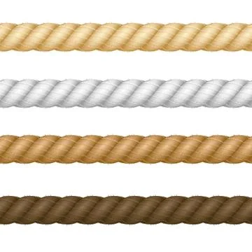 Different Thickness Rope Set. Vector Illustrazione stock