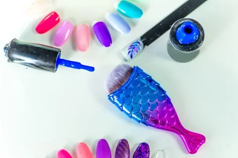 Different things for manicure on a table Stock Photos