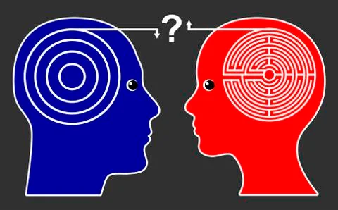 Different Thinking Pattern Illustrazione stock