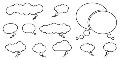 Different thought bubbles collection Stock Illustration