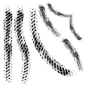 Different tire tracks five Stock Illustration