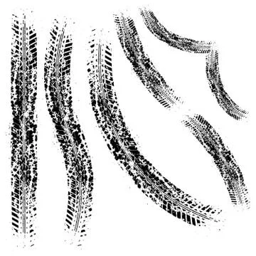 Different tire tracks nine Stock Illustration